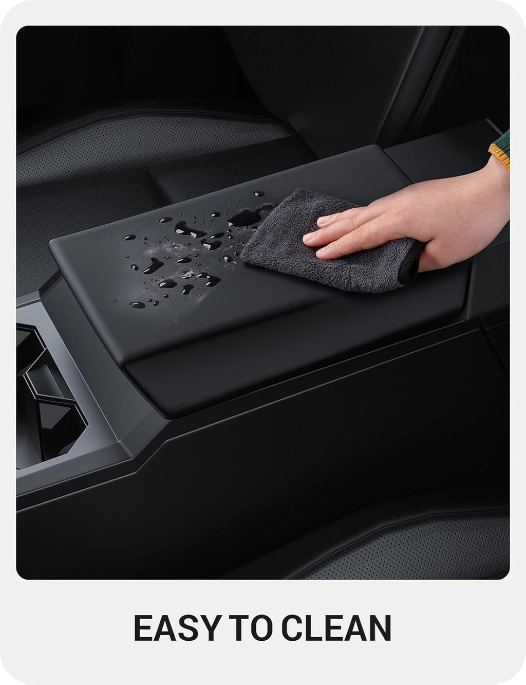 BASENOR Armrest Cover for 2026 2025 2024 Tesla Cybertruck Scratch Resistance Center Console Cover Non-Slip Arm Rest Protector [Proprietary Design] Cybertruck Interior Accessories Black