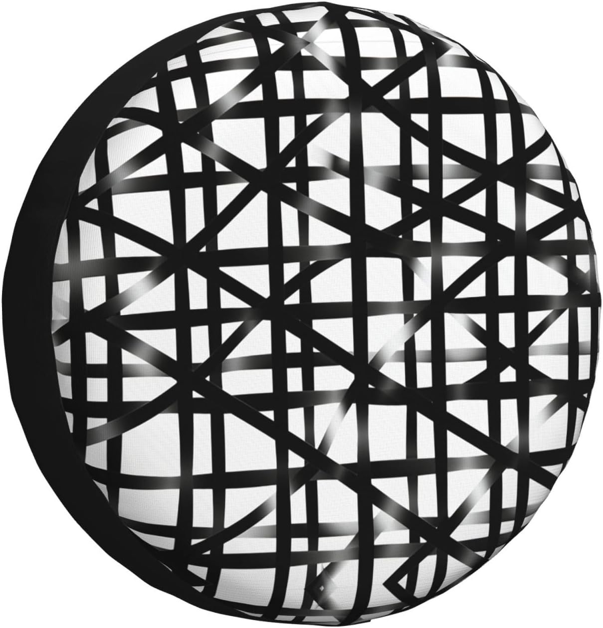 Black Diagonal Grid Print Universal Spare Tire Cover for RV, Jeep | Wheel Protector Fits Rv, Trailer, Jeep, Shield Tires From Sun, Dirt And Rain For Outdoor Storage