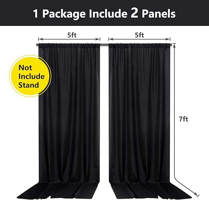 Black Backdrop Curtain for Party, Halloween Backdrop Rod Pocket Photo Drapes ...