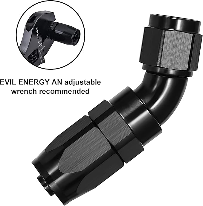 EVIL ENERGY 6AN 45 Degree One Piece Full Flow Hose End Fitting Swivel - Image 4