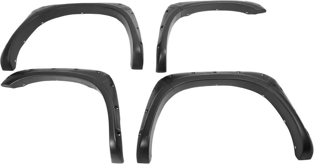 4Pcs Fender Flares Set Compatible with 2002-2009 Dodge Ram 1500 2500 3500 (Not Fit 06-09 8ft Bed Models) with Fleetside 76.3 inch Bed Pocket Riveted Front & Rear Wheel Arch Cover Protector