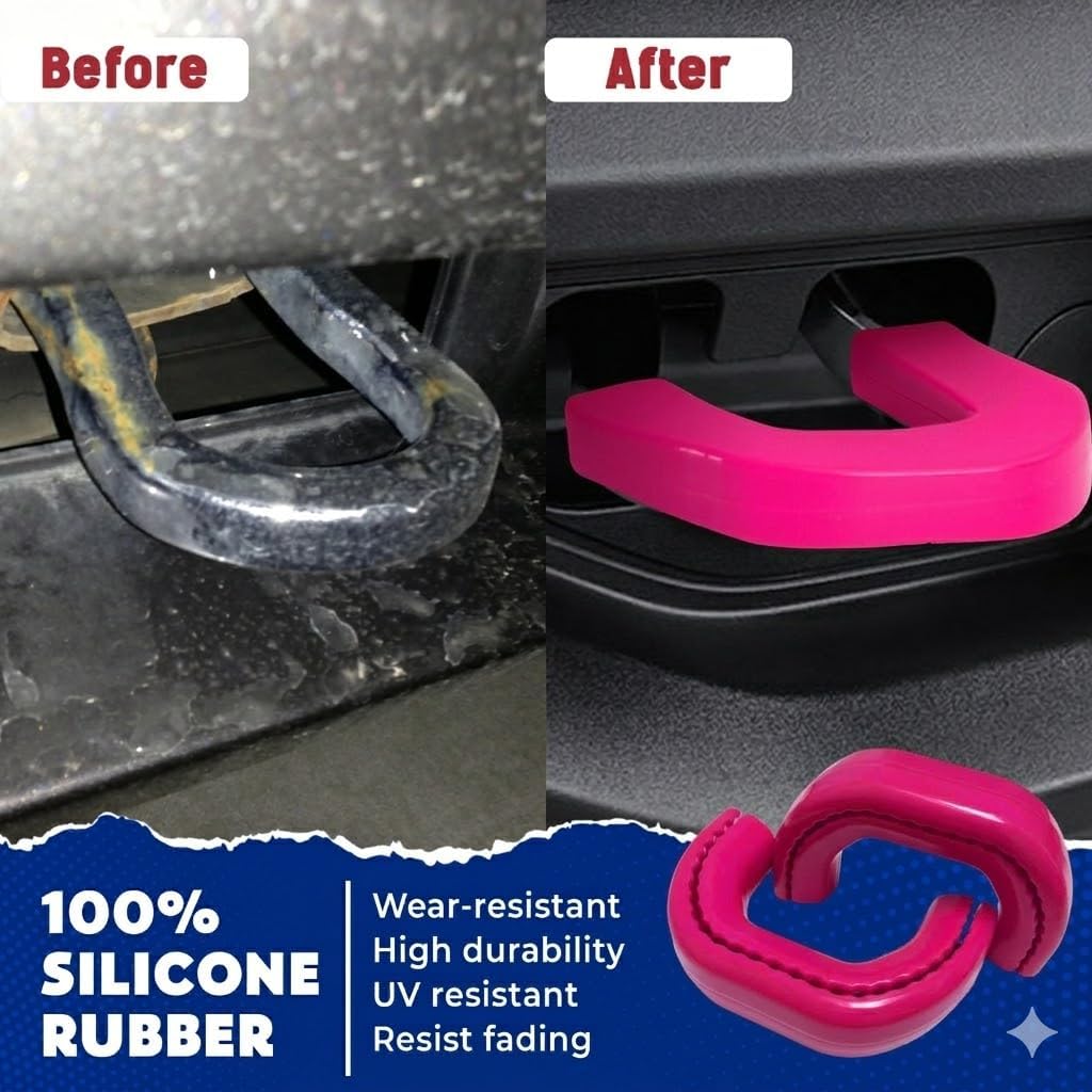 Tow Hook Covers Compatible with 2019 2020 2021 2022 2023 2024 2025 2026 Ram 2500/3500 Accessories - Tow Hitch Covers Fit for Ram Truck Accessories - Upgrade Design, Silicone Rubber (Deep Pink)
