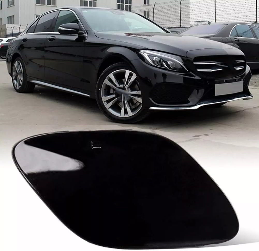 Front Bumper Tow Hook Cover Cap ABS for Compatible with for MERCEDES for BENZ W205 C300 C400 for AMG 2015-2018, OEM Replacement 2058850724, for weather-resistant Exterior Trim Accessory(black)