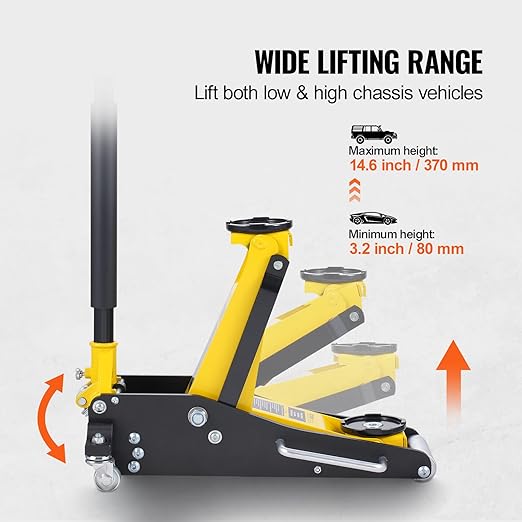 VEVOR Low Profile Floor Jack 2 Ton, Heavy Duty Aluminum Hydraulic Racing Floor - Image 3