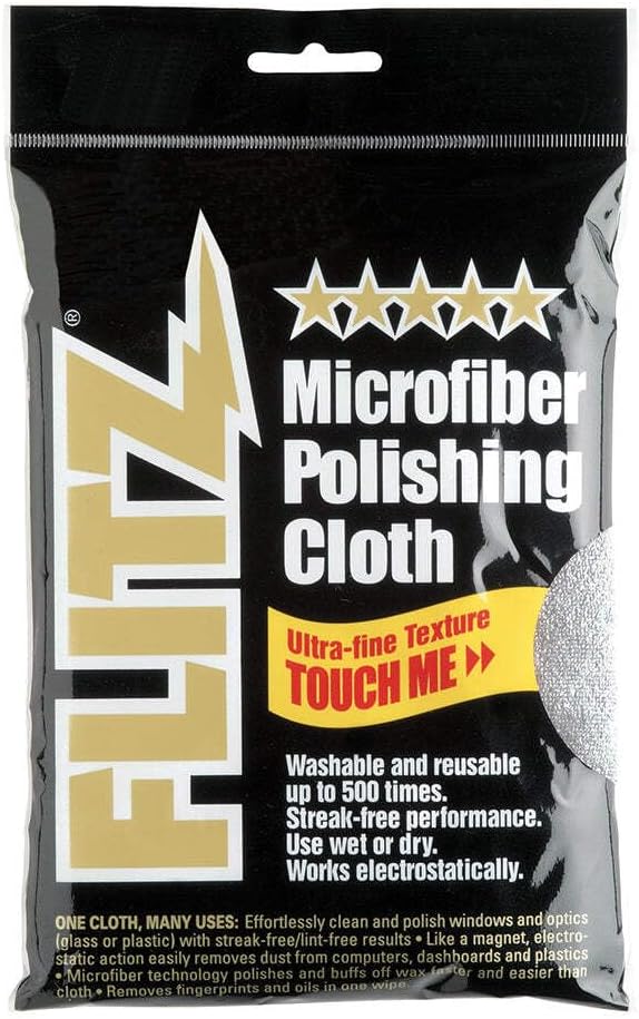 Flitz 5.29oz Metal Polish Paste + 16" x 16" Microfiber Cloth