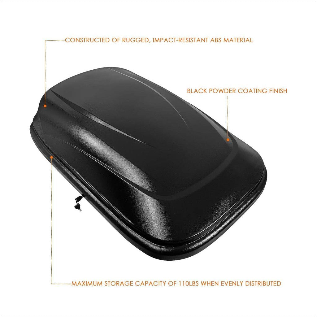 Rooftop Cargo Carrier for Car Storage - Roof Rack Style Carrier - Heavy Duty Hard Shell Car Top Carrier Weatherproof Storage - 11 Cubic Ft 110 Lb Capacity, Black