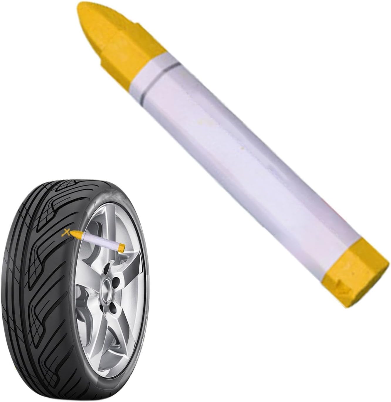 Tyre Paint Pent - Tire Paint Pen, Waterproof Tyre Pen | White Yellow Metal Marker, Tire Paint Marker Pens