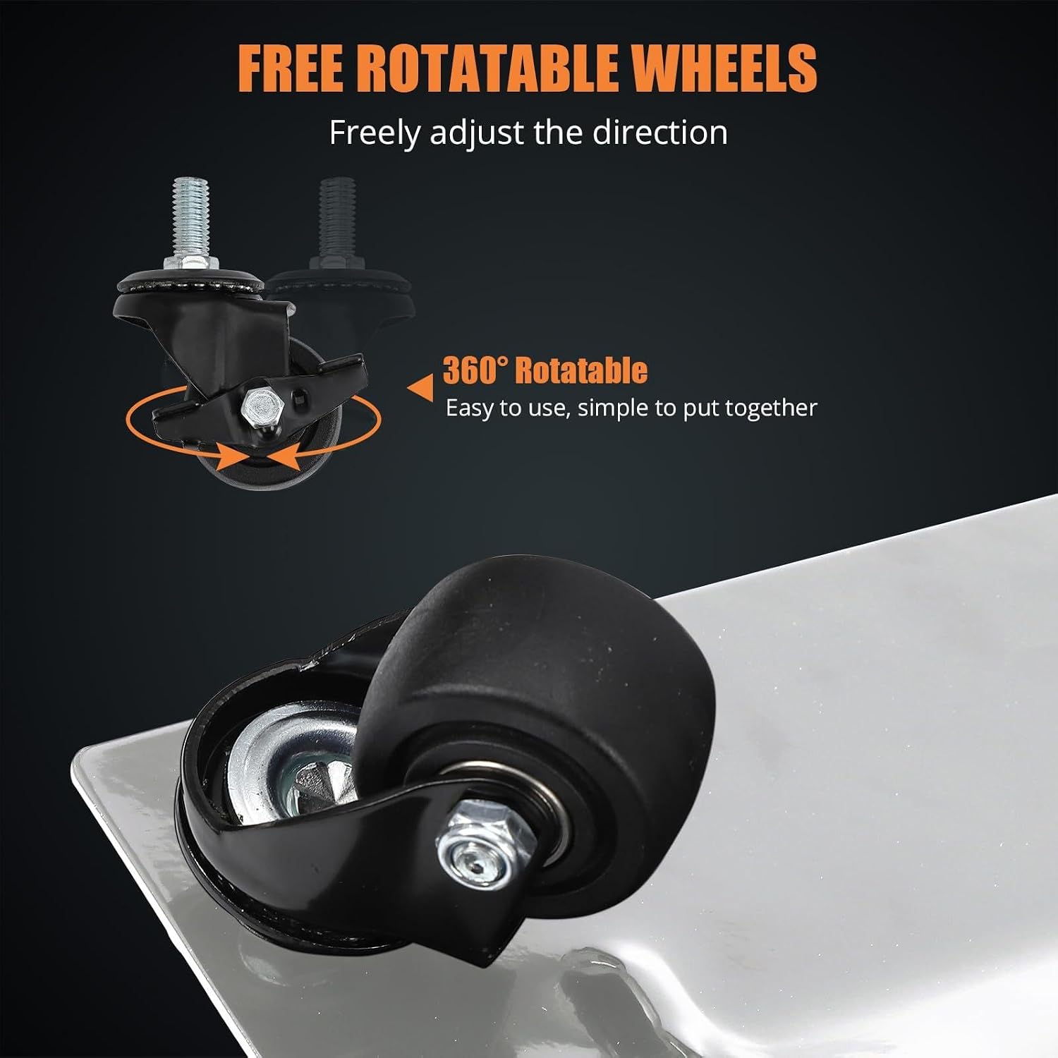 Car Wheel Dolly Set of 4, 6000 lbs Heavy Duty Car Moving Cart with Brakes, Wheel Dolly Car Tire Stake Set for Vehicle, Cars, Trucks, Trailers, SUVs, Motorcycles and Boats