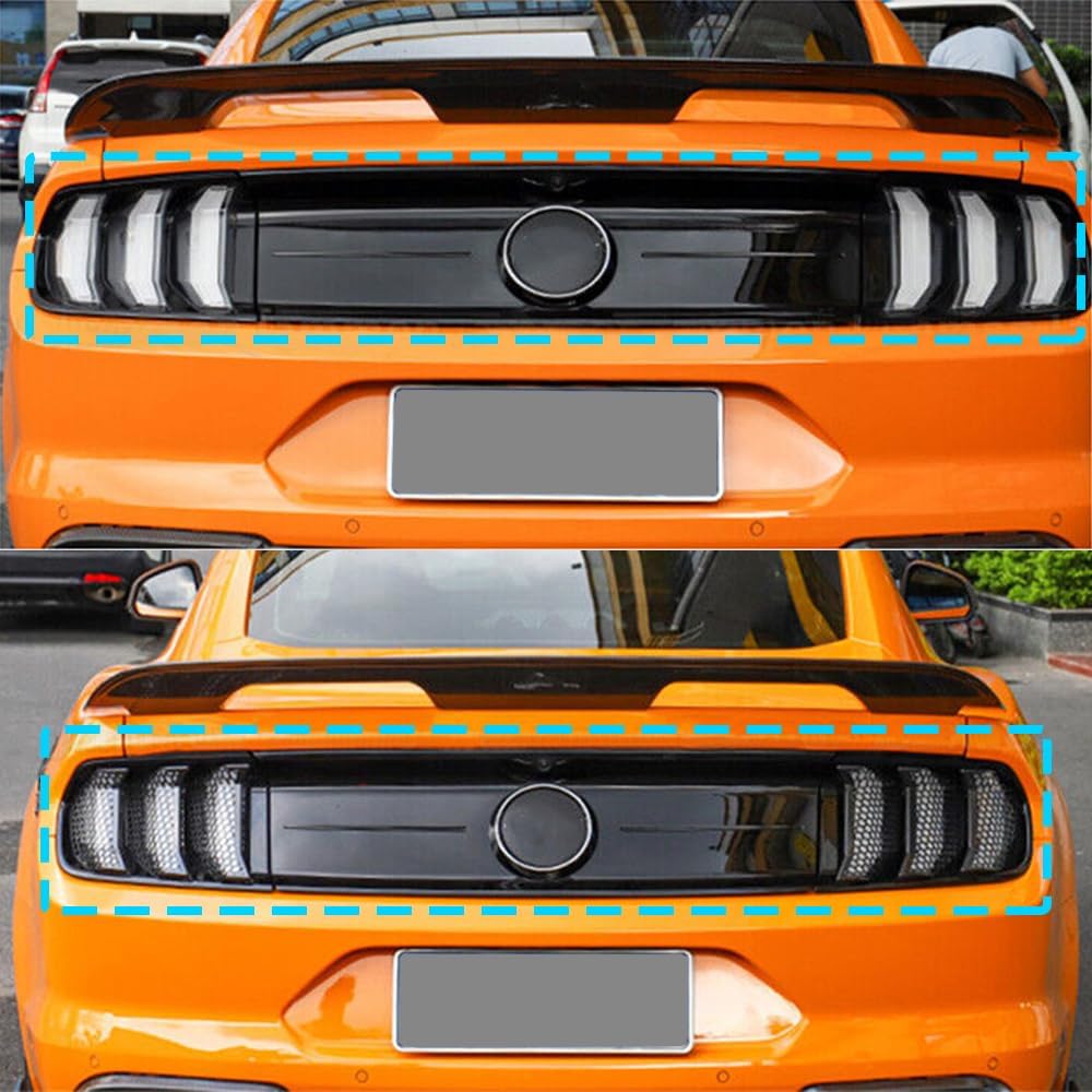 Tail Light Lamp Cover Compatible with Ford Mustang 2018-2023 Taillight Lens Shell Bezel Cover Trim (Carbon Fiber)