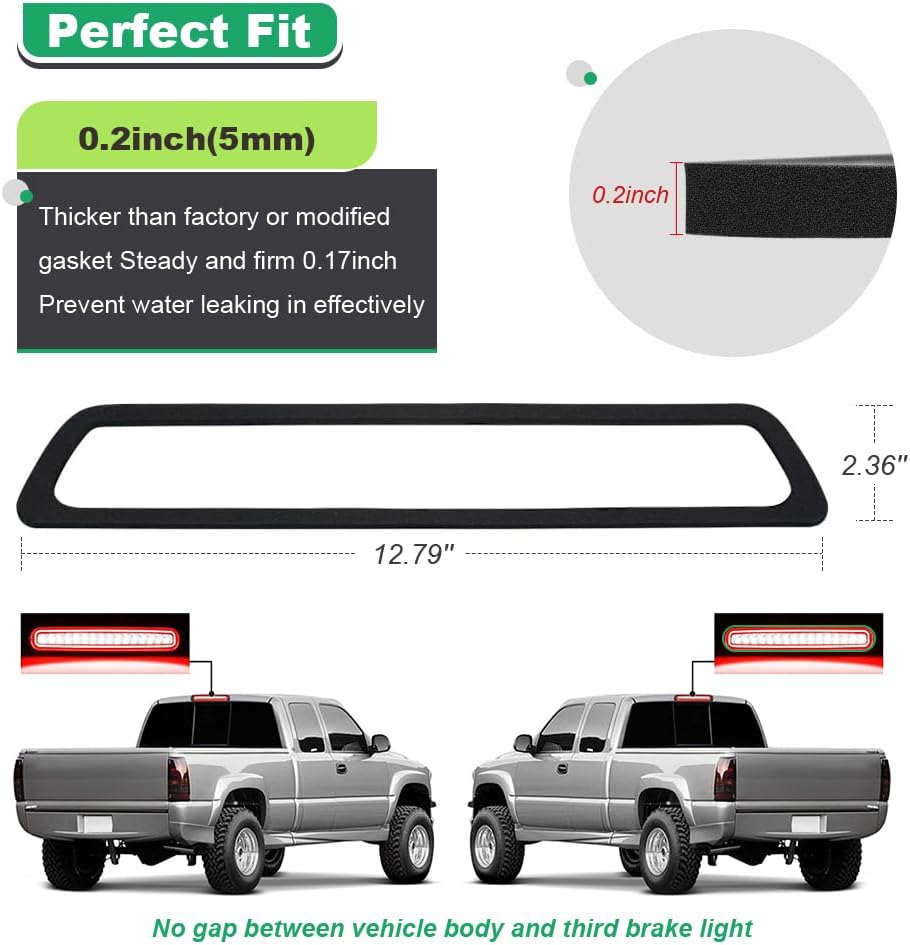3rd Third Brake Light Seal Gasket Compatible with Ford F150 2009 to 2014,Waterproof High Mount Stop Lamp Assembly, Single-Sided Adhesive