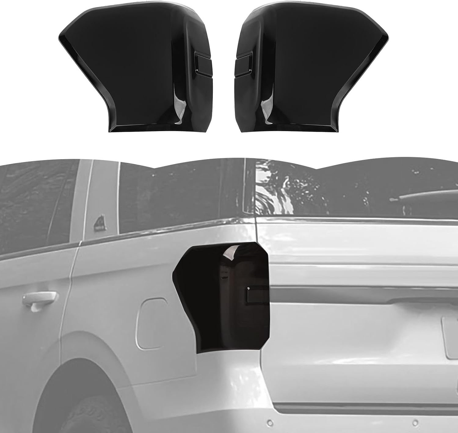 RT-TCZ Smoked Black Tail Light Lamp Cover Guard Trim Decoration Exterior Accessories for Ford Expedition 2022 2023 2024