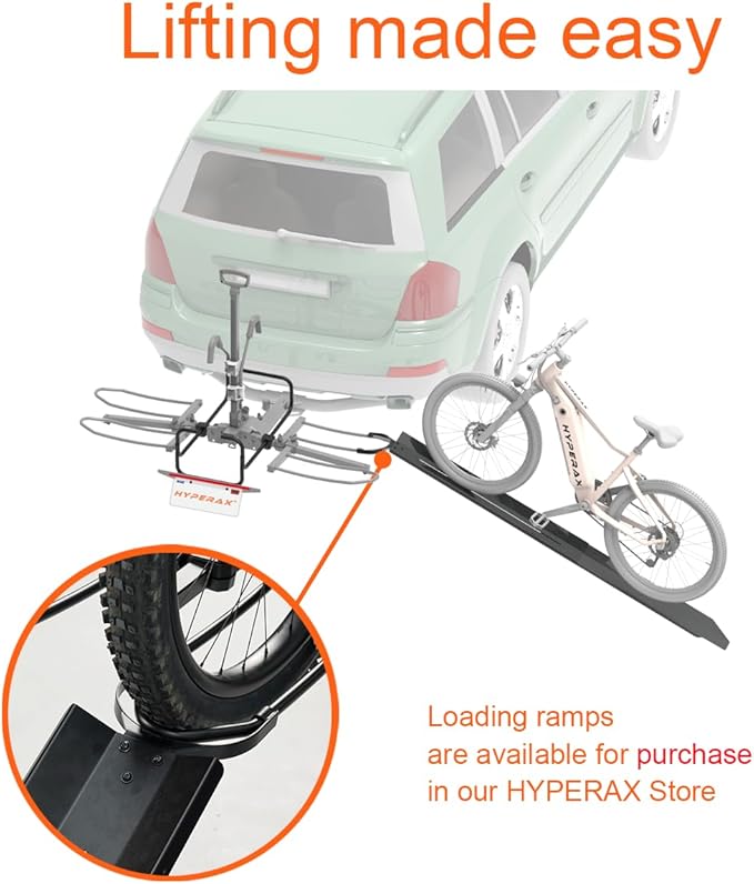 HYPERAX Volt 2 - E Bike Hitch Mounted Platform Style 2 Bikes Carrier - Image 6