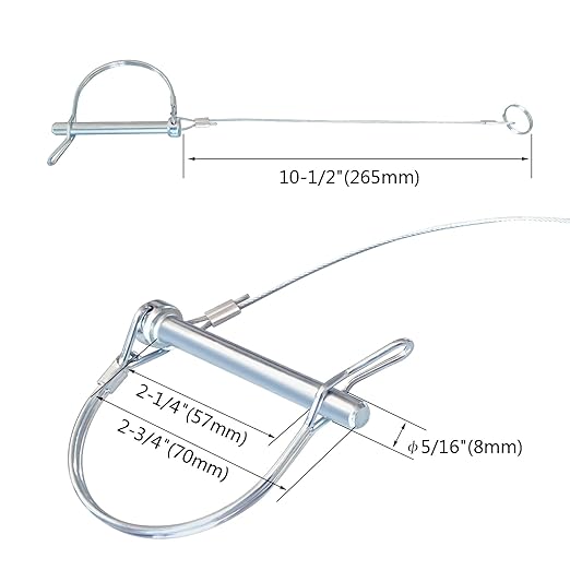 Trailer Coupler Pin 5/16-Inch Diameter x 2-3/4-Inch Long Trailer Pins - Image 2