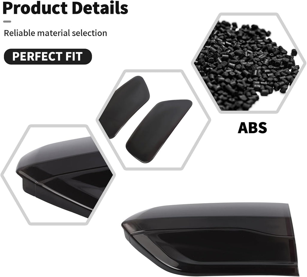 7PCS Smoked Black Tail Light+3rd Third Brake Lamp Light+Front Fog Light Lamp Cover Guard Replacement Kit for 2014-2020 Jeep Grand Cherokee Third Brake High Mount Brake Rear Light Fog Light Cover