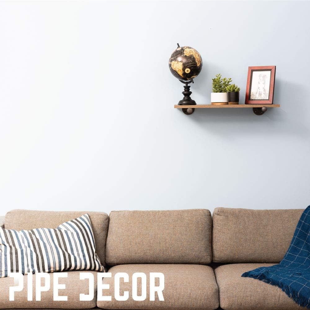 pipe decor industrial shelf brackets – set of showing dimensions