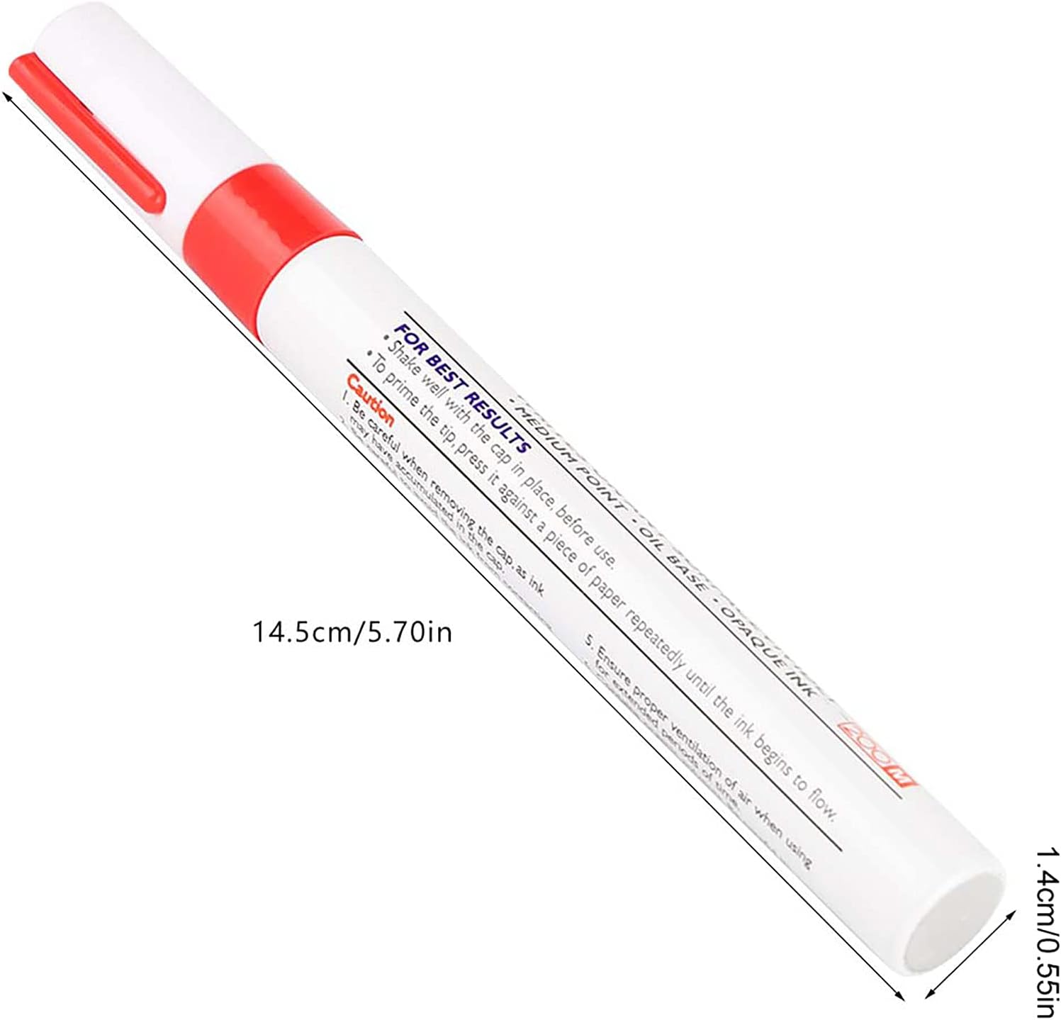 JTLB 1 Pack Professional Waterproof Car Tire Marking Pen Marker Pen (Red)