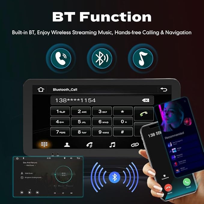 Kunfine Car CarPlay Android Auto Navigation Stereo GPS Radio Camera Display - Image 7