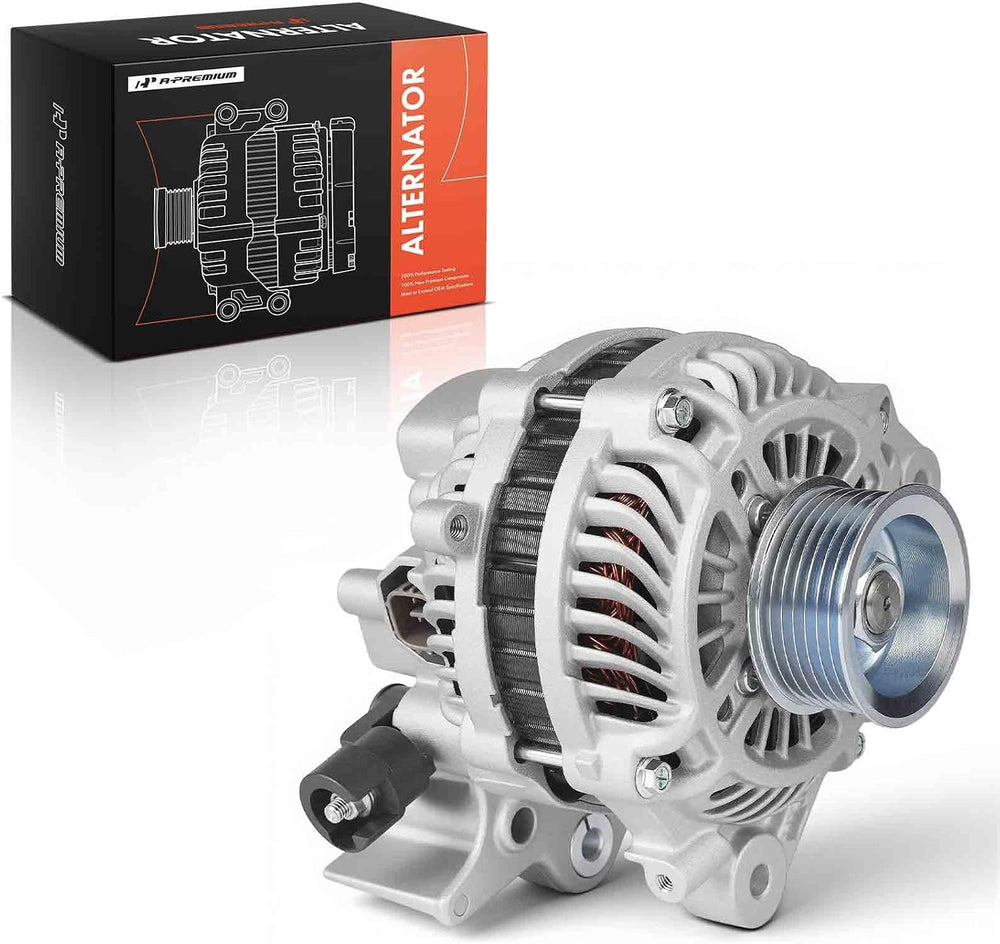 A-Premium Alternator, 12V 80A 7-Groove Pulley CW, Compatible with Honda