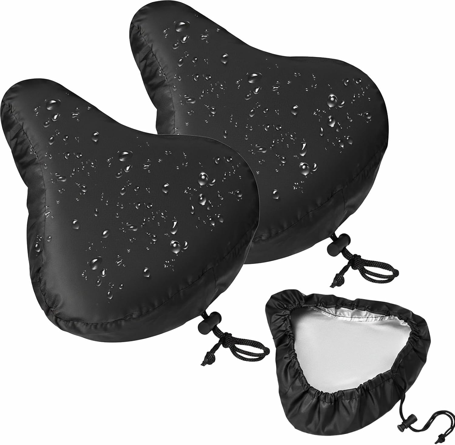 Bike Seat Cover Waterproof 2 Pack, Ebike Seat Cover | with Drawstring, Bicycle Seat Protector for Rain Sun Dust, Universal Fit for City & Casual Bikes