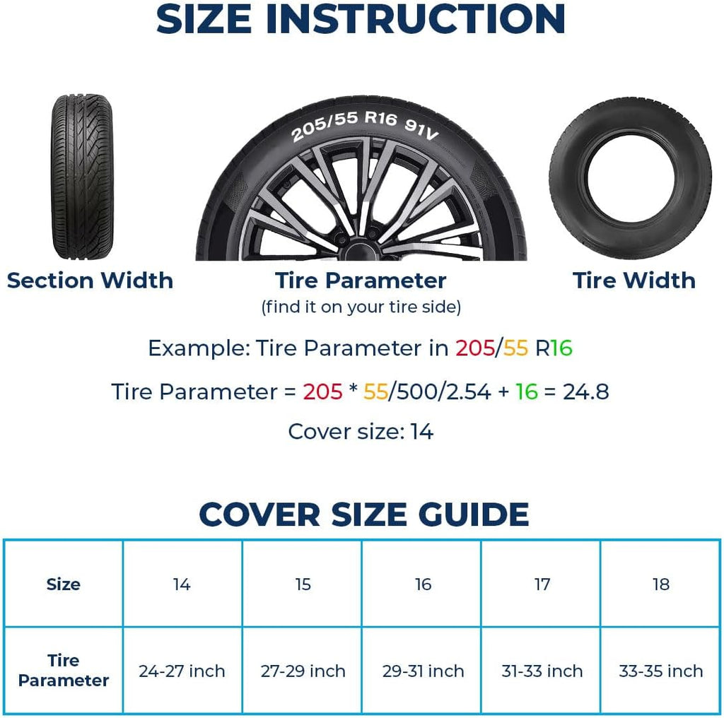 GENANY Wildlife Animal Father's Day PVC Spare Tire Cover for RV Trailer, Waterproof, Size 14 Fits 24-27 Inch