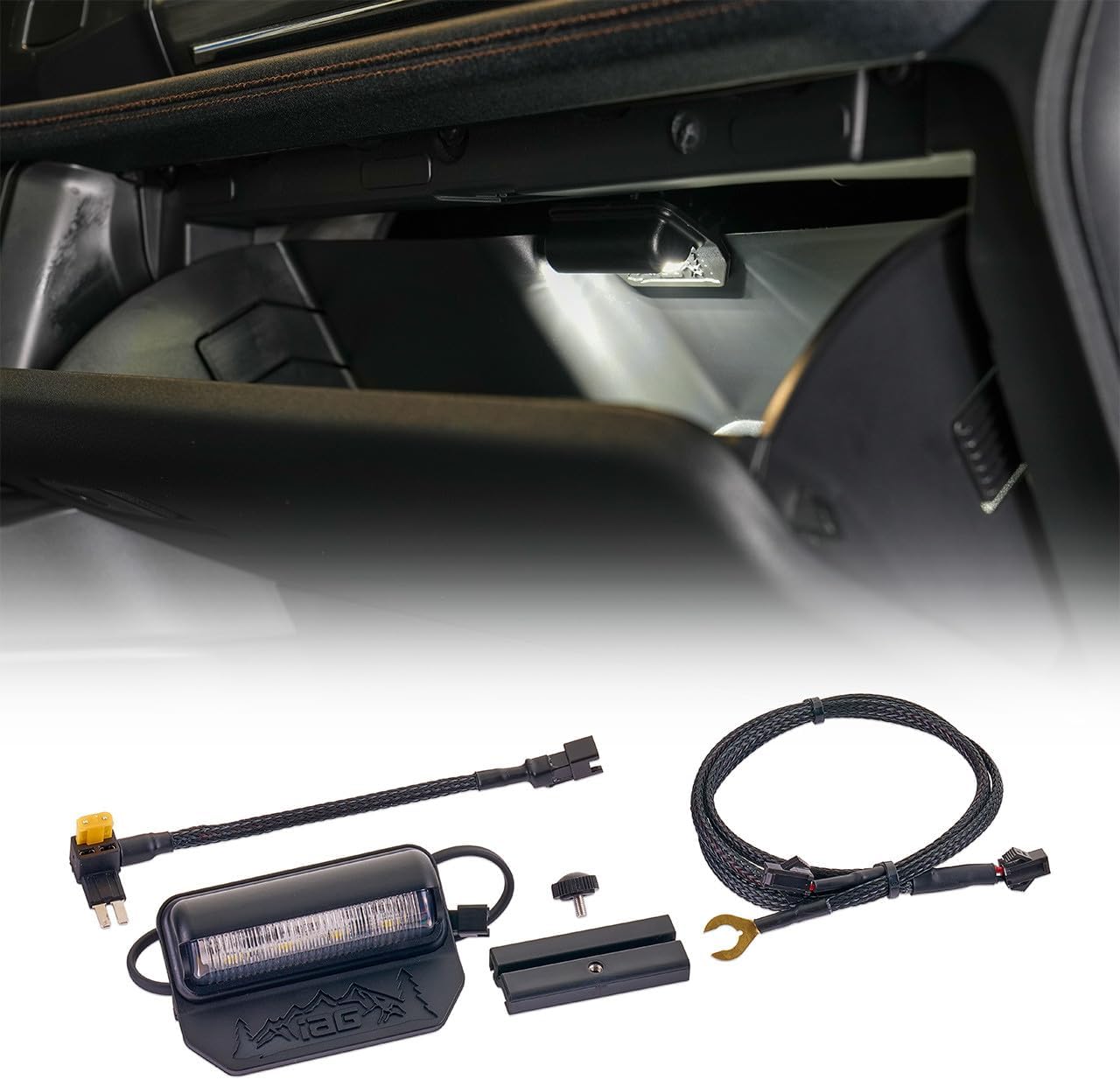 IAG Glove Box LED Light for Ford F-150 2020+ 14th Generation | Lights your glove box, plug-and-play install, no wiring or drilling, auto on/off timer