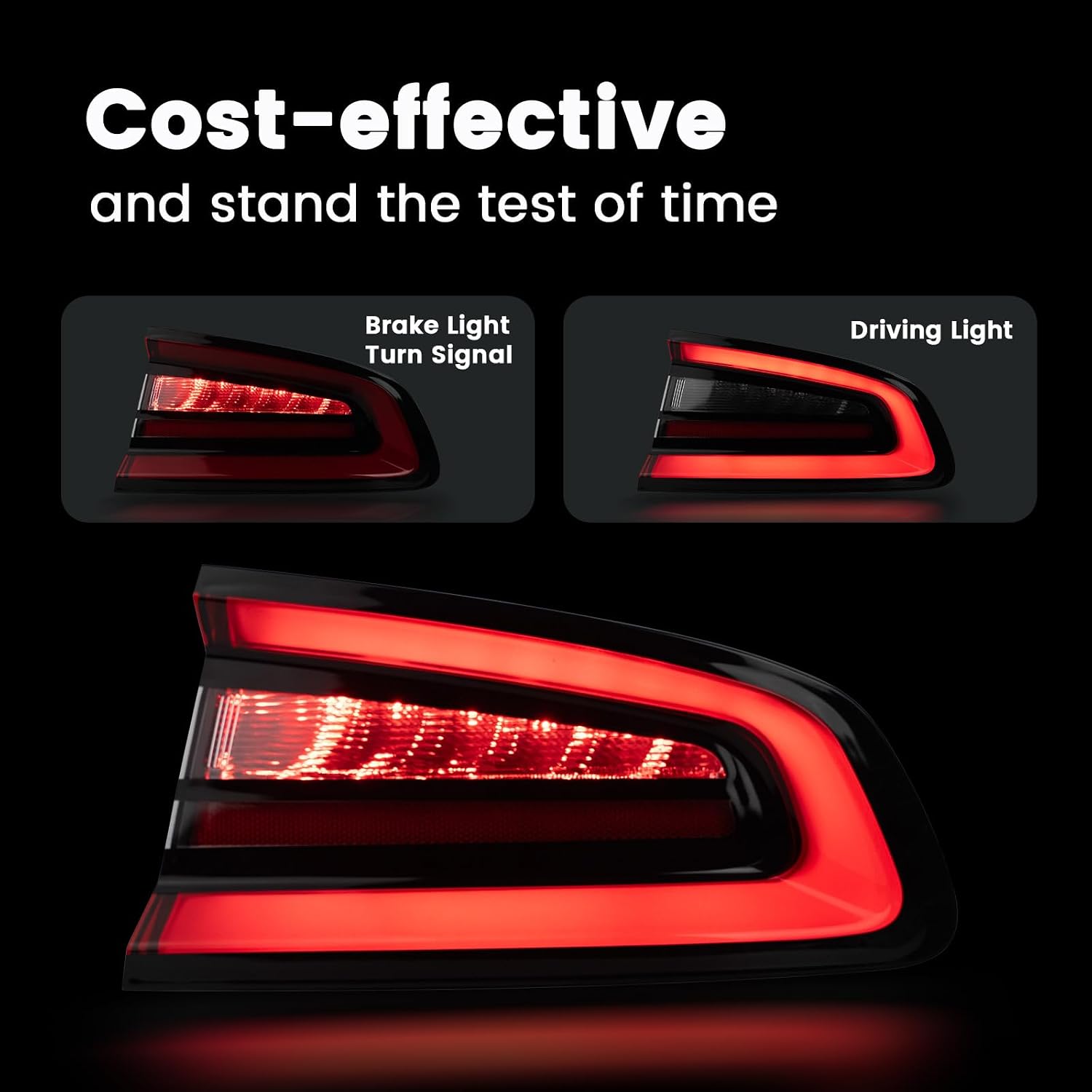 LED Tail Lights Compatible With 2015-2023 Dodge Charger | Right Passenger Side Outer Rear Lights Assembly Factory OEM Taillights Replace 68213144AA, 68213144AB, 68213144AC