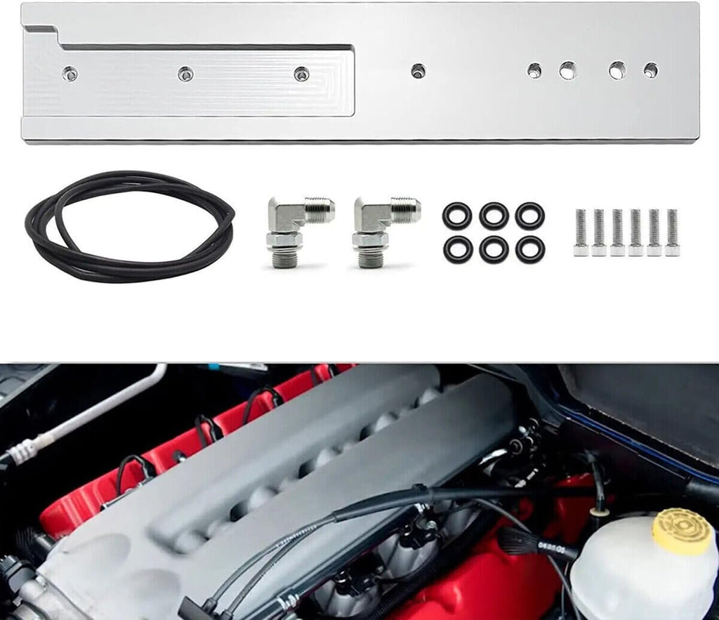 Billet Aluminum Tappet Cover & Fitting Kit Replacement for 1989-2002 Cummins Turbo Diesel 5.9L 12v 24v Dual Port Ram VE44 P7100 Pumps (Silver)