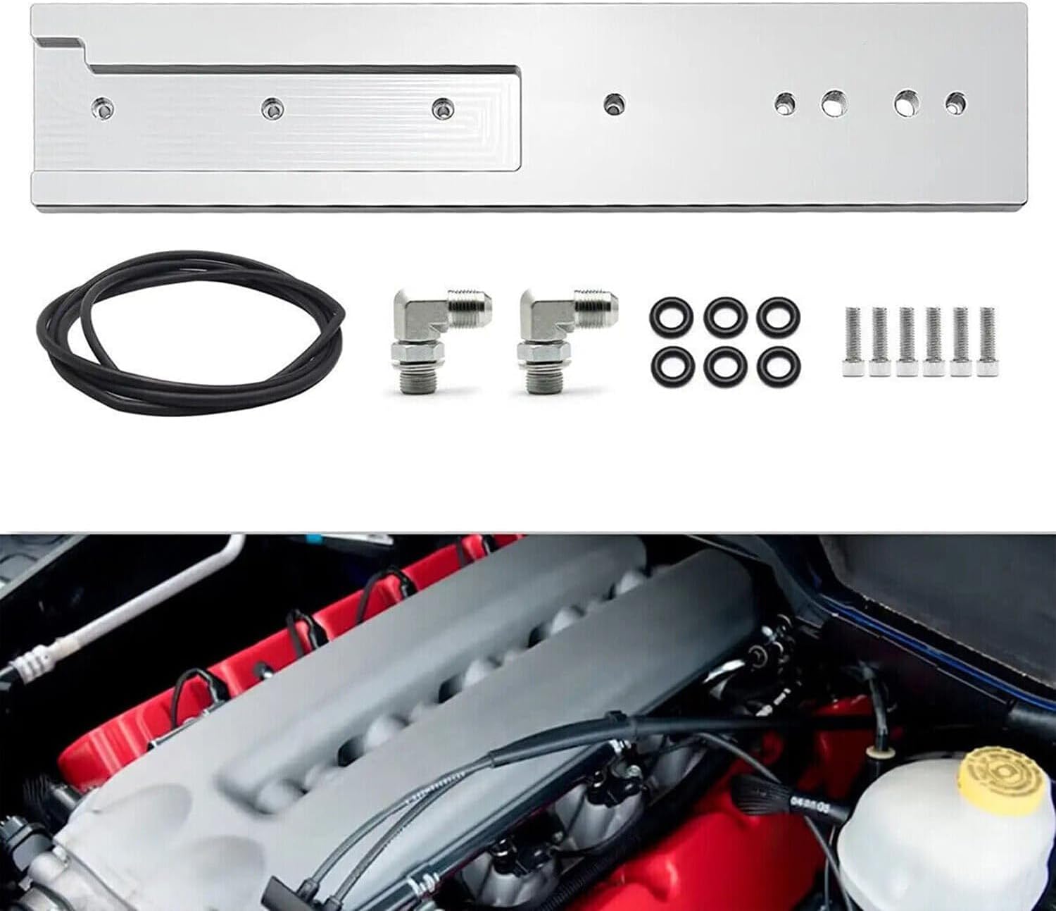 Billet Aluminum Tappet Cover & Fitting Kit Replacement for 1989-2002 Cummins Turbo Diesel 5.9L 12v 24v Dual Port Ram VE44 P7100 Pumps (Silver)