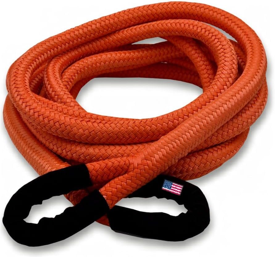 BILLET4X4 Original & Best U.S. (Bigger Truck Recovery) 1-1/2 inch X 30 ft Safety Orange 4x4 Vehicle Recovery Kinetic Rope with Heavy-Duty Carry Bag