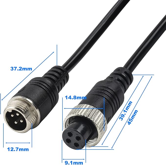 Car Video Extension Cable 4 Pin Aviation Waterproof Shockproof - Image 7