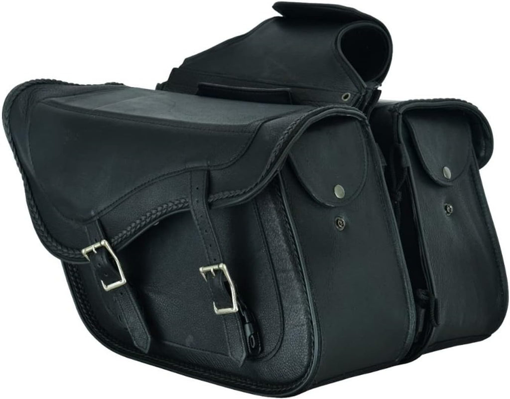 GARGOYLE BELLS Motorcycle Saddle Bags Genuine Leather Motorcycle Luggage Bag