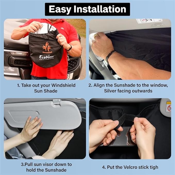 Econour Windshield Sun Shade for 2020-2025 Ford Escape Sunshade Foldable Window - Image 6