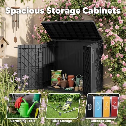 lhbcraft waterproof outdoor storage box 36 cu ft showing dimensions