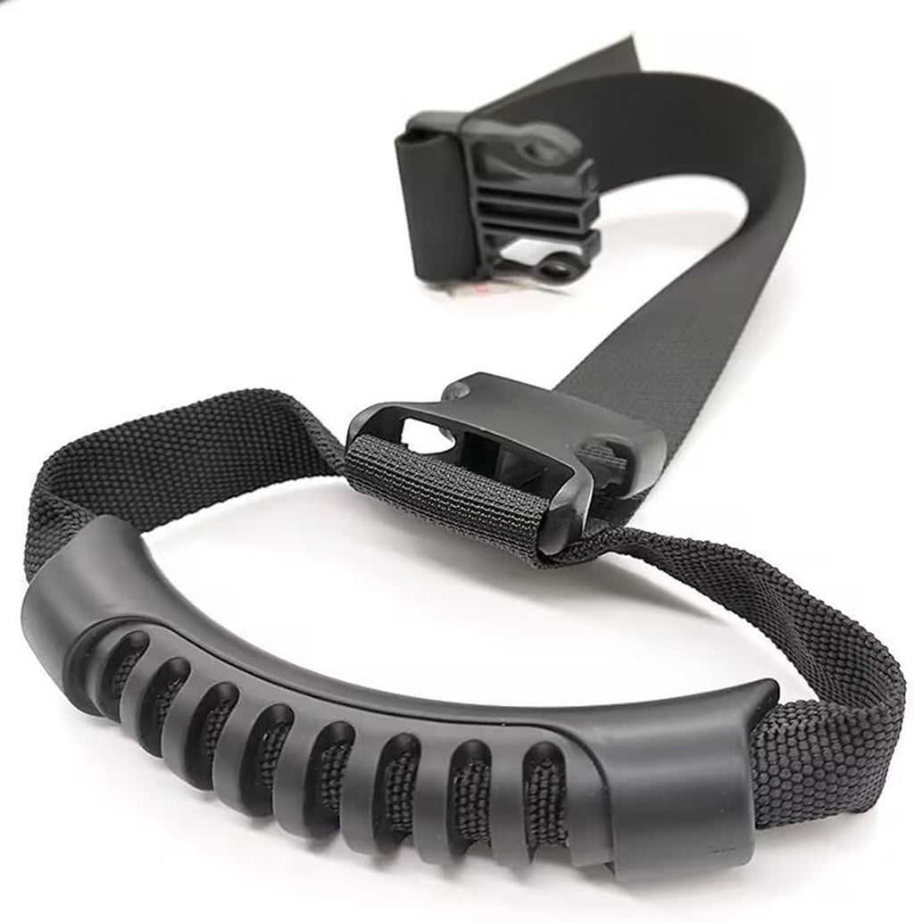 Car Door Handle Assist Strap, Adjustable Vehicle Entry Support Grab Grip Pouch Automotive Safety Cane Bar Accessory (Black)
