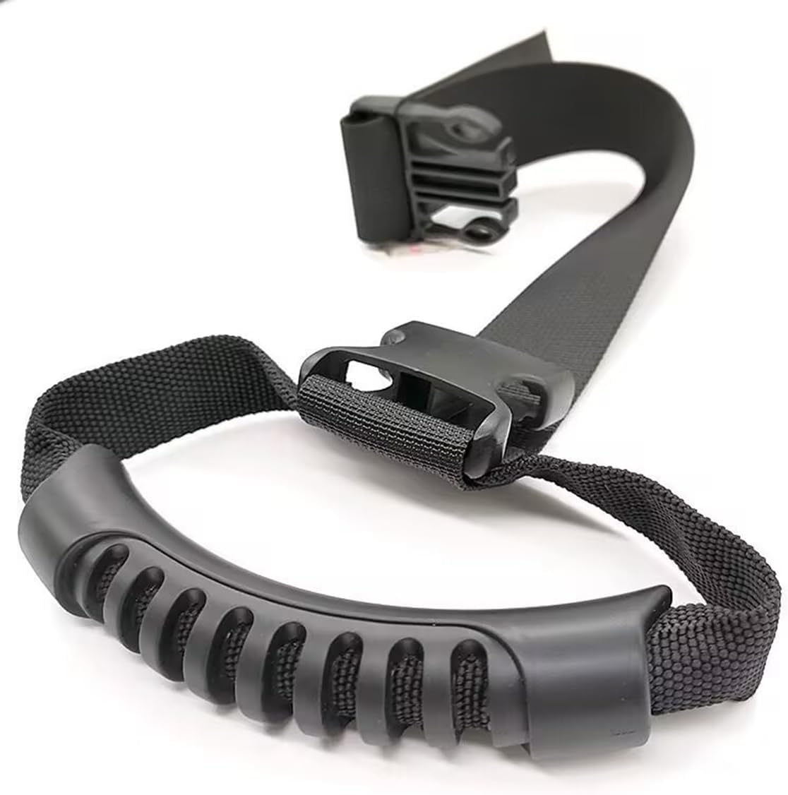 Car Door Handle Assist Strap, Adjustable Vehicle Entry Support Grab Grip Pouch Automotive Safety Cane Bar Accessory (Black)