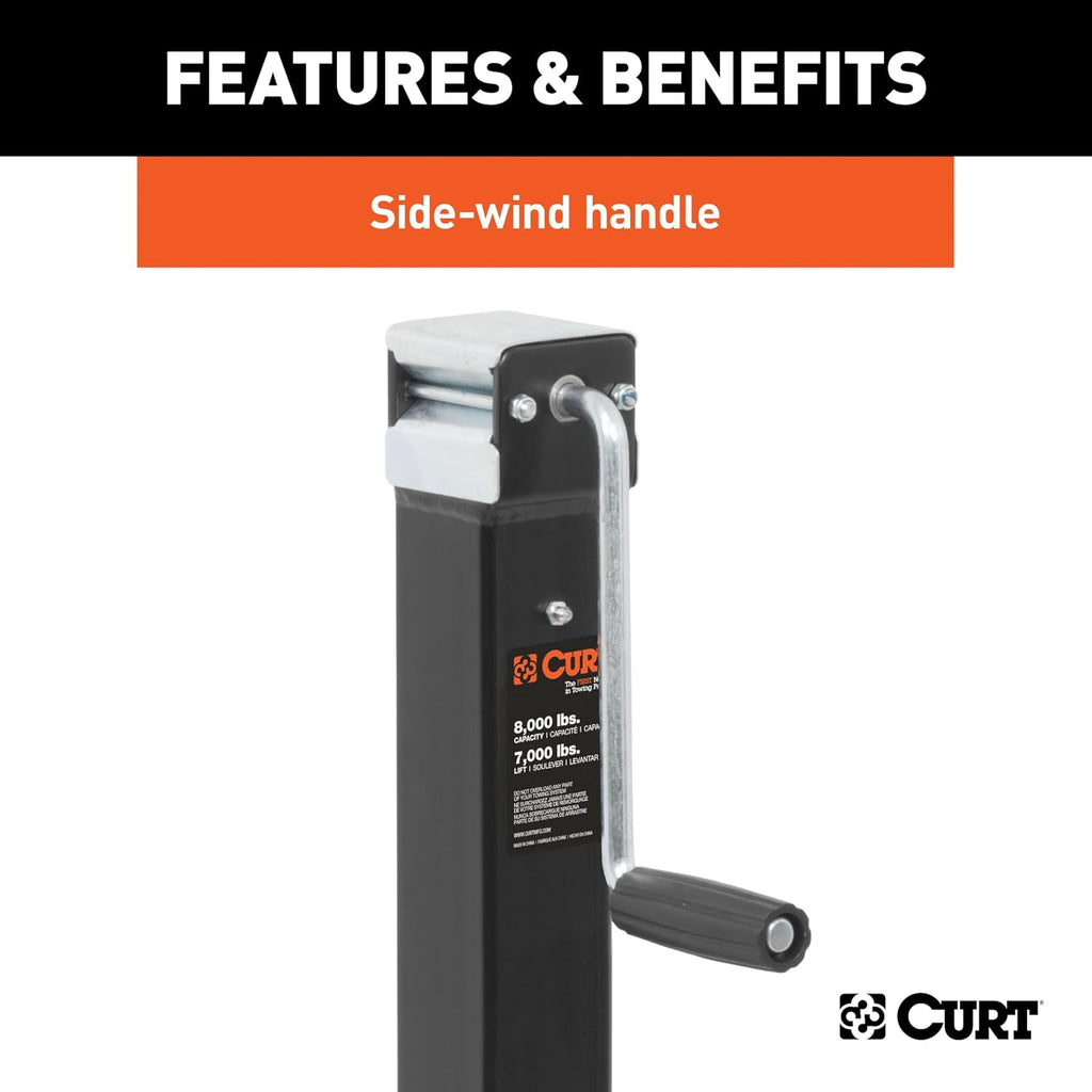 Curt 28575 Side Wind Heavy Duty Drop Leg Jack