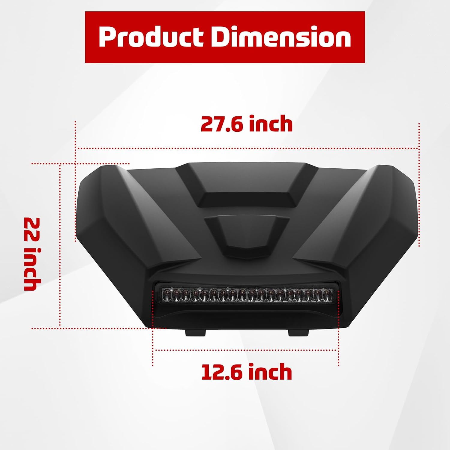 Hood Scoop with Light for Polaris General 1000/XP 1000 2016-2020, Hood Scoop with LED Auxiliary Light Kit for Polaris General 1000/4 1000/ XP 1000/ XP 4 1000 2016-2020 Accessories