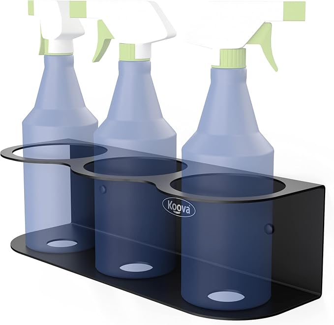 Koova 3 All-Purpose Spray Bottle Holder | Easy Install Wall Mount Hardware by Koova
