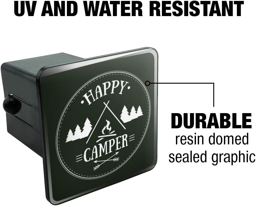GRAPHICS & MORE Happy Camper with Campfire Tow Trailer Hitch Cover Plug Insert 2"