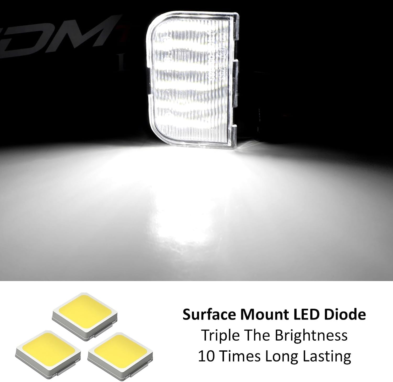iJDMTOY Super Bright White 18-SMD Full LED Under Hood Light w/5ft Power Cord Harness Compatible With Chevy/GMC Silverado/Sierra, Suburban/Tahoe Avalanche Trailblazer Yukon Envoy; Cadillac Escalade