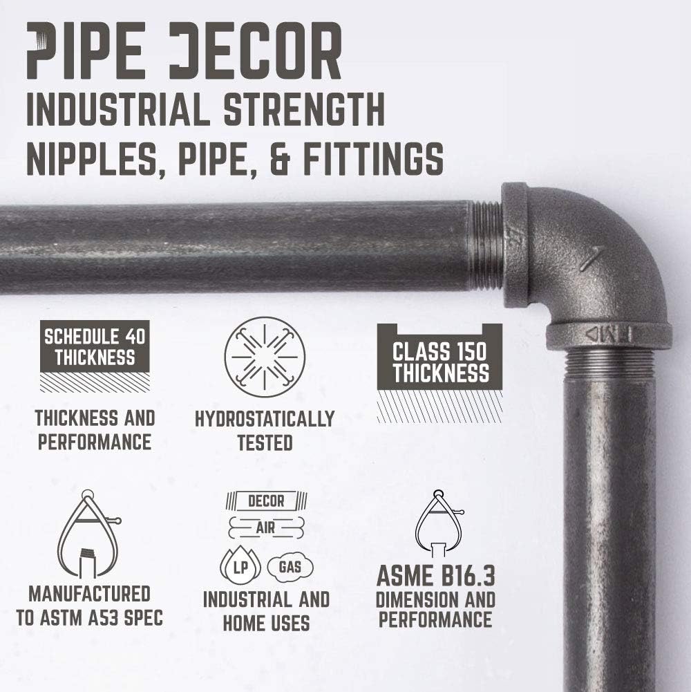 pipe decor industrial shelf brackets – set of on a desk or shelf