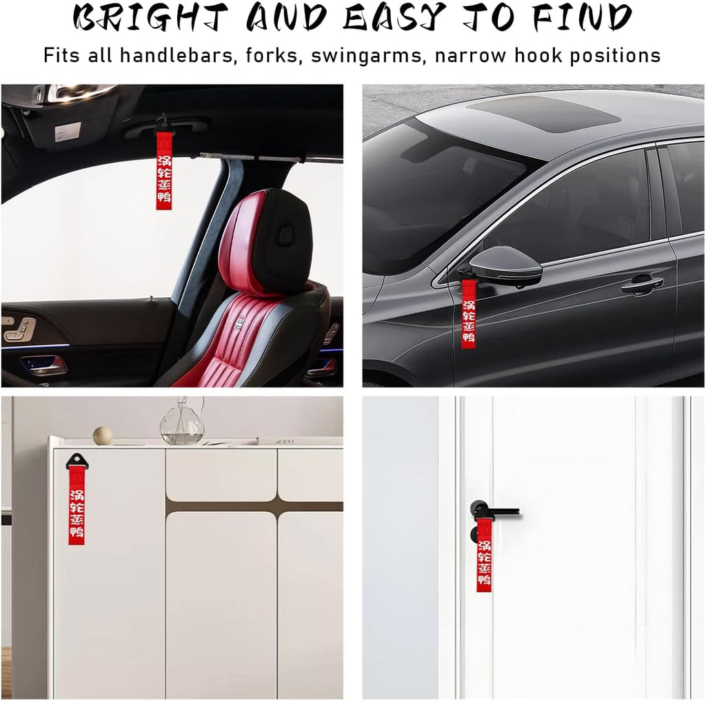 Ohleats Car JDM Tow Strap, Racing Trailer Belt with Chinese Slogan, Decorative Sports Trailer Hook Traction Rope Fit for Front or Rear Bumper, Universal Exterior Car Accessories (Style 2)