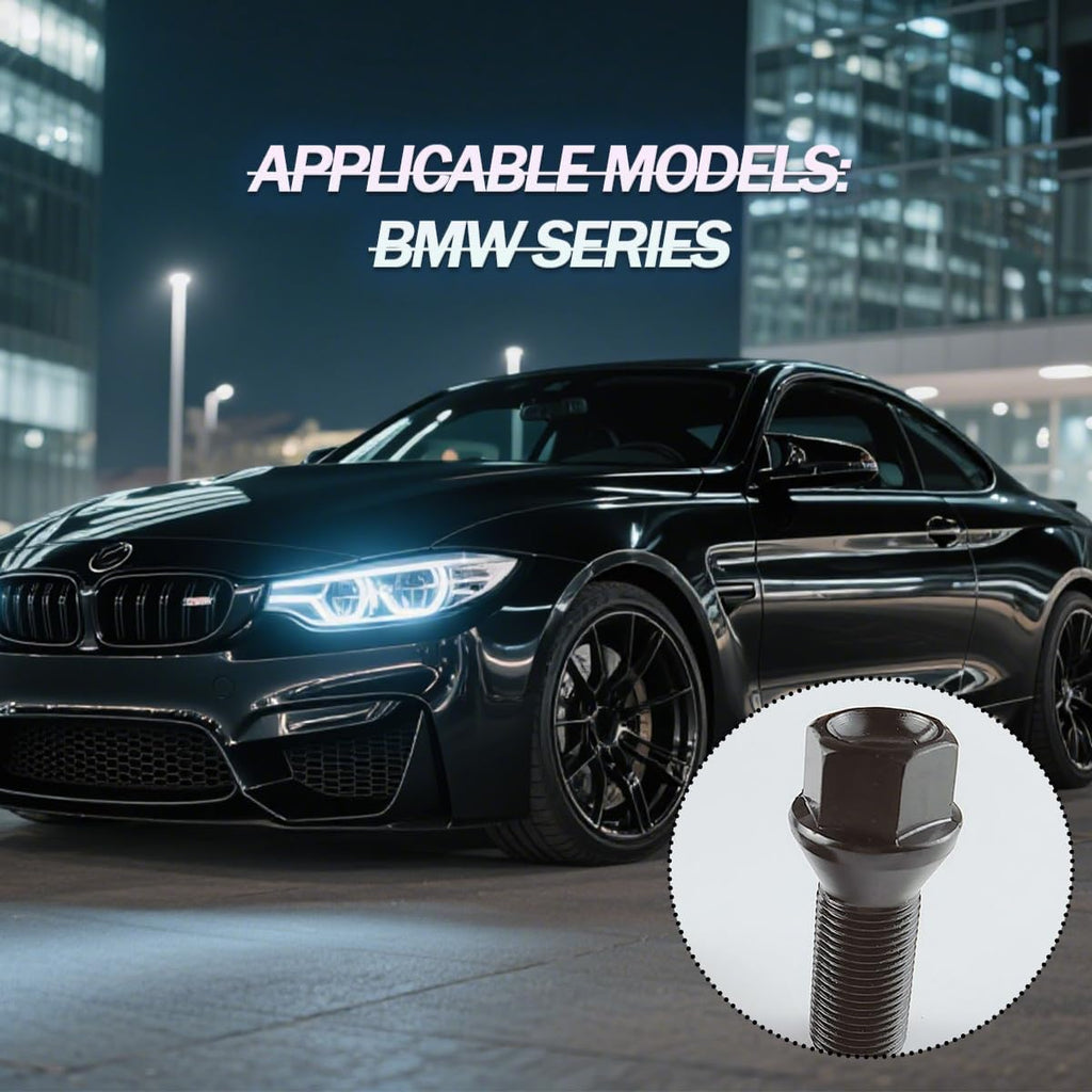 BESULEN 4PCS Car Wheel Lug Bolt Stud, OEM#36136781151 M14 x 1.25 Overall Length 48mm Vehicle Wheel Lug Bolt Nuts Stud, Conical Seat Auto Tire Nut Kit, Compatible with F30 F35 F10