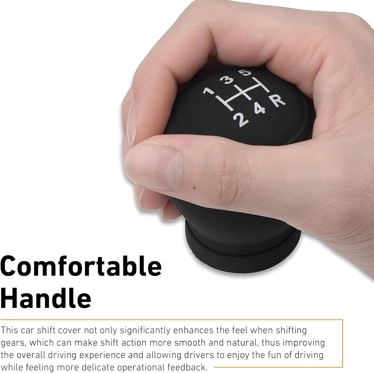 Gear Shift Knob Cover, Silicone Anti-Slip 5-Speed 6-Speed Manual Shifter Protector, Universal Car Interior Accessories for Most Vehicles (5-Speed Right)