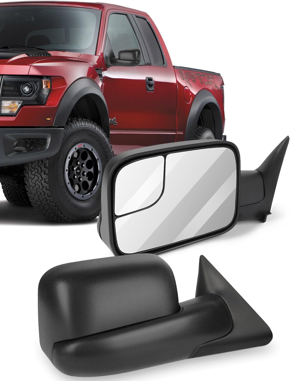 A Pair Towing Mirrors Fits 1994-2001 for Dodge for Ram 1500 2002 for Dodge for Ram 2500 for Dodge for Ram 3500, Manual Adjusted View Mirror