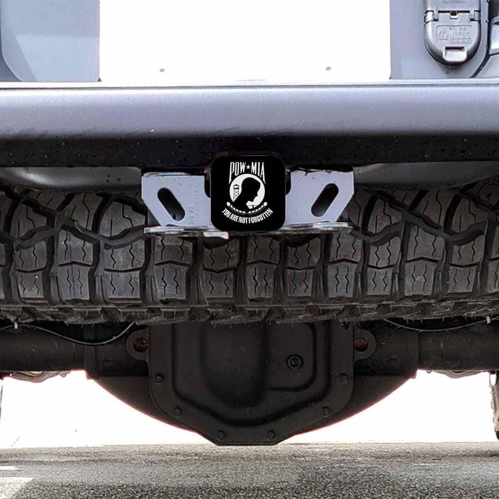 POW MIA Flag Car Rear Hitch Covers You are Not Forgotten Flag Square Trailer Hitch Cover Tube Plug Insert, 2" Towing Rear Hitch Cover for Car Truck, Easy to Install