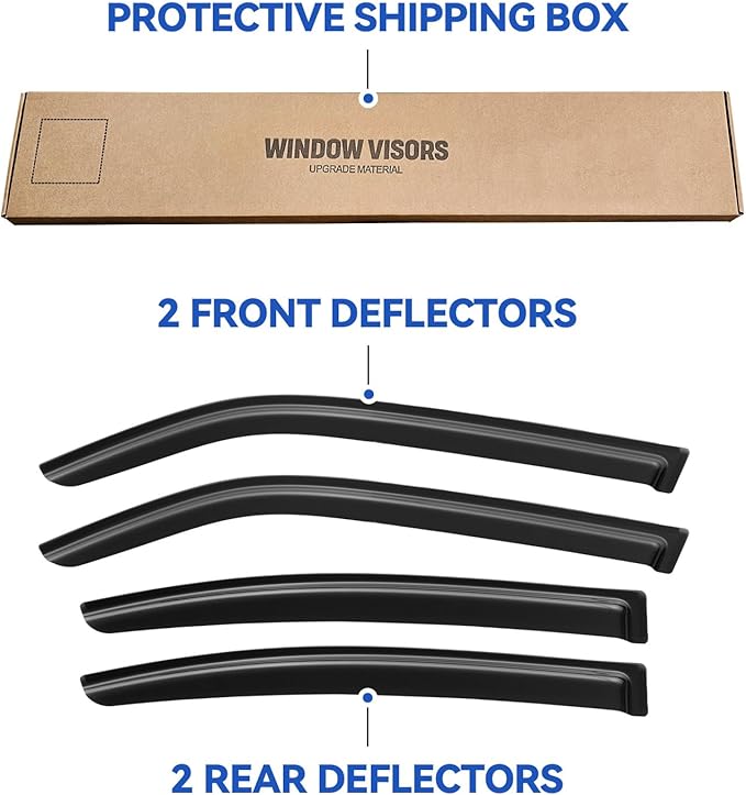 Window Visors Rain Guards for 2006 2007 2008 2009 2010 Dodge Charger, - Image 5