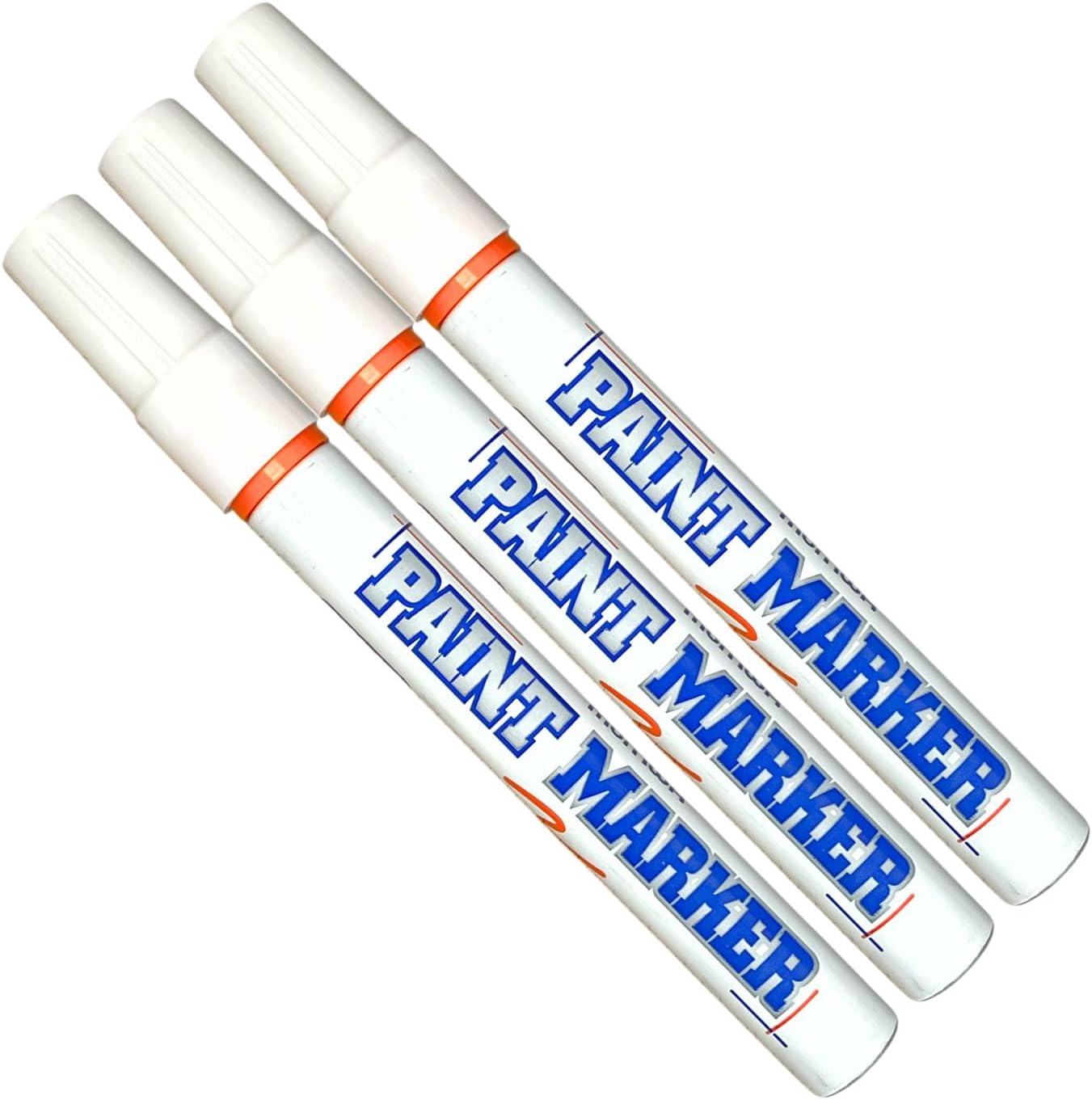 Paint Markers Oil-based Pen Permanent Waterproof Car Tire Tread Rubber Metal - 3 pcs (Orange)