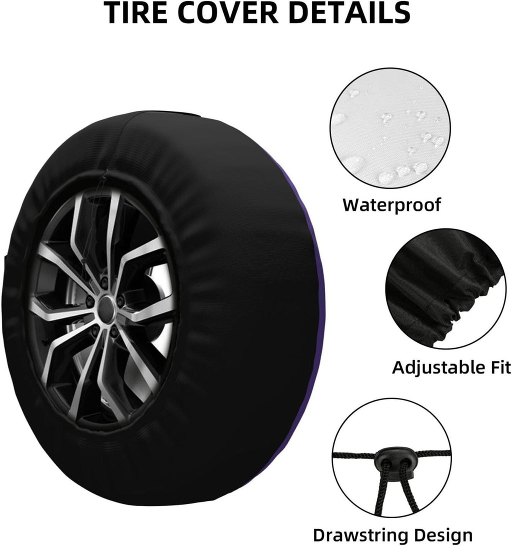 Violet Color Print Universal Spare Tire Cover for RV, Jeep | Wheel Protector Fits Rv, Trailer, Jeep, Shield Tires From Sun, Dirt And Rain For Outdoor Storage