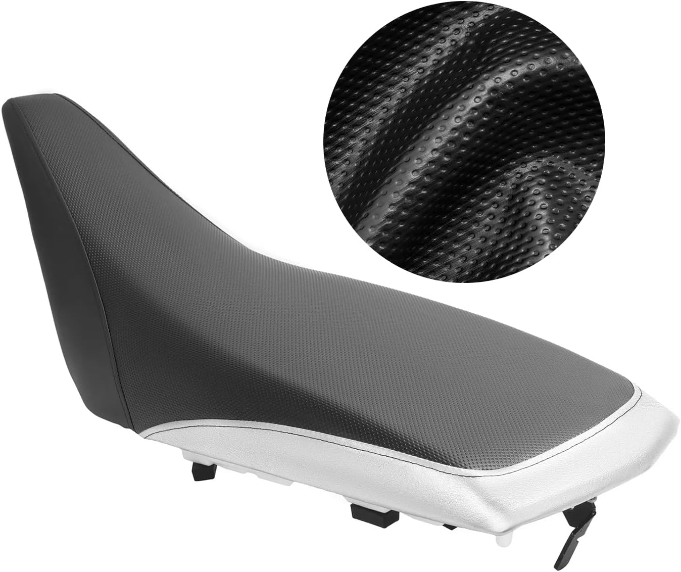 ALMULOO Seat Cover Compatible with 2001-2005 Yamaha Raptor 660R 660 SE Black and Silvery Plastic